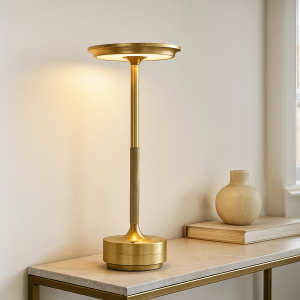 Moderne oplaadbare tafellamp goud, Arvind, 3W, warm tot koud wit verstelbare LED, met schakelaar