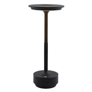 Moderne oplaadbare tafellamp zwart, Arvind, 3W, warm tot koud wit verstelbare LED, met schakelaar