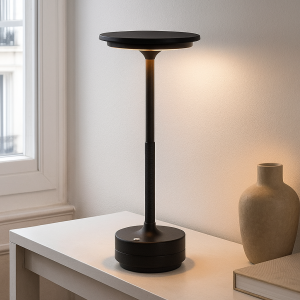 Moderne oplaadbare tafellamp zwart, Arvind, 3W, warm tot koud wit verstelbare LED, met schakelaar