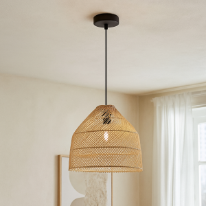 Rotan hanglamp bruin, Marcia