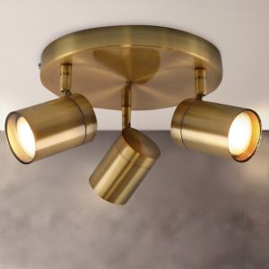 Moderne badkamer plafondlamp messing, Ciara, IP44