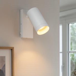Moderne wandspot wit, Nadi, met schakelaar