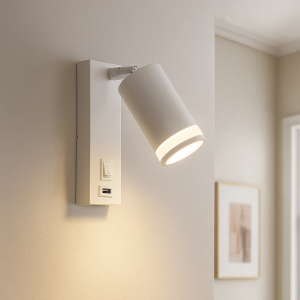 Moderne wandspot wit, Tara, met schakelaar
