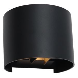 Moderne smart wandlamp zwart, Dion, 6W, RGBW LED, IP65