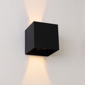 Moderne oplaadbare wandlamp zwart, Dion, 1W, 2700K LED, IP44