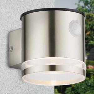 Moderne buiten wandlamp op zonne-energie chroom, Tommy, 1W, 2700K LED, IP54