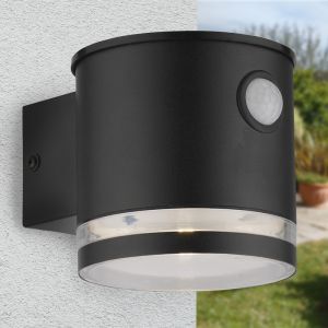 Moderne buiten wandlamp op zonne-energie zwart, Tommy, 1W, 2700K LED, IP54