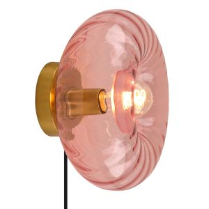 Retro wandlamp roze, Diane, met schakelaar