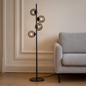 Design vloerlamp grijs, Remo, met schakelaar