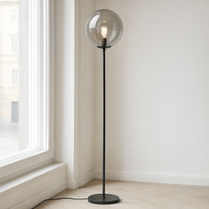 Design vloerlamp grijs, Dolf, met schakelaar
