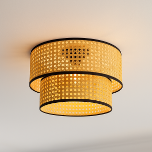 Rotan plafondlamp bruin, Kirsten