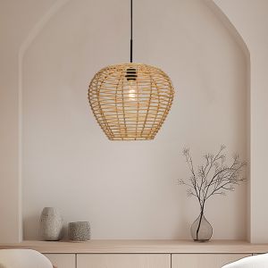 Rotan hanglamp bruin, Irene