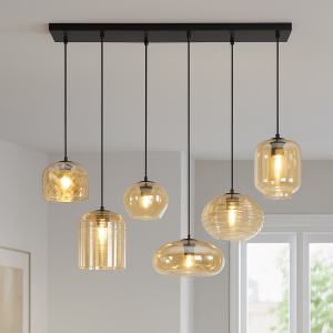 Moderne hanglamp amber, Caia