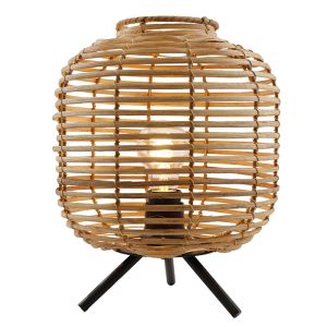 Rotan tafellamp bruin, Pinar, met schakelaar