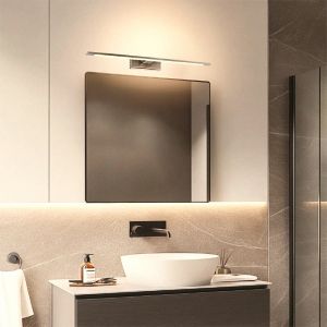Moderne spiegelverlichting nikkel, Steffy, 8W, 3000K LED, IP44