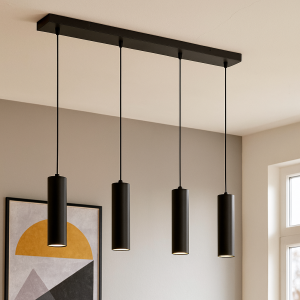 Moderne eettafel hanglamp zwart, Carlos