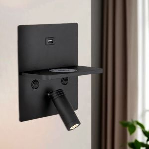 Moderne wandlamp zwart, Isabella, 3W, 3000K LED, met schakelaar