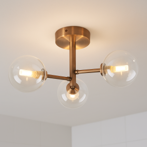 Moderne plafondlamp koper, Amer, IP44