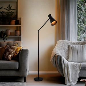 Moderne vloerlamp zwart, Steve, met schakelaar