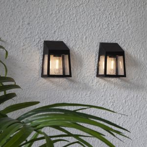 2-pak moderne zonne-energie lampen Amro, zwart