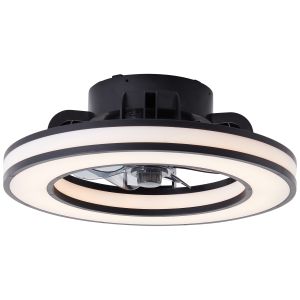 Moderne plafondventilator zwart, Yari, 26W, RGBW LED, met afstandsbediening