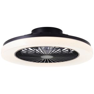 Moderne plafondventilator zwart, Soren, 40W, warm tot koud wit verstelbare LED, met afstandsbediening