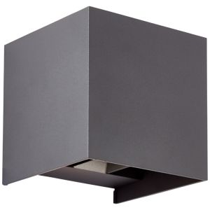 Moderne up down wandlamp grijs, Romar, 6,5W, 3000K LED, IP44