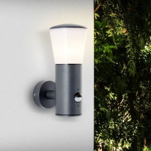 Moderne buiten wandlamp met bewegingssensor antraciet, Rawi, IP44