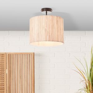 Landelijke plafondlamp beige, Wenda