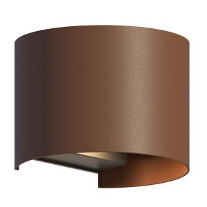 Roestkleurige up down wandlamp aluminium, Dion, 7W, 3000K LED, IP54