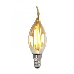 Dimbare Olucia E14 LED tipkaars, 3W, Amber glas, 2200k