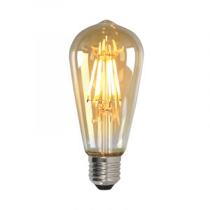 Dimbare Olucia E27 Edison LED lamp, ST58, 5W, Amber glas, 2200k