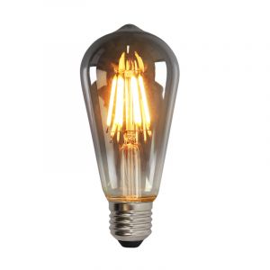 Dimbare Olucia E27 Edison LED lamp, ST58, 5W, Smoke glas, 2200k