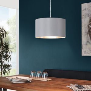 Grijze moderne hanglamp stof, Terme