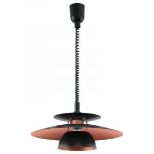 Zwarte design hanglamp staal, Lariana