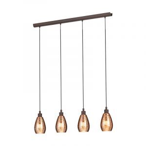 Bruine design hanglamp glas, Kik