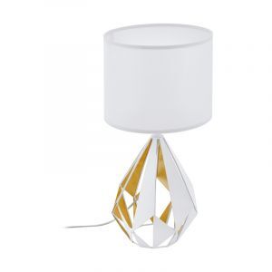 Witte design tafellamp staal, Acri, met schakelaar