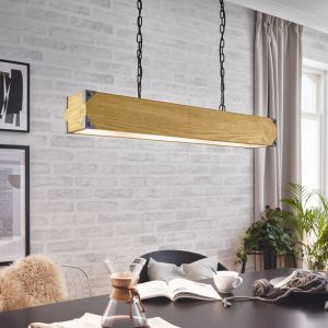 Landelijke houten balk hanglamp, Katrijn