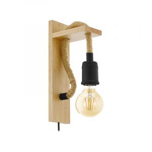 Zwarte industriële wandlamp, Simeon, staal