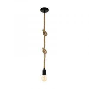 Zwarte industriële hanglamp staal, Simeon