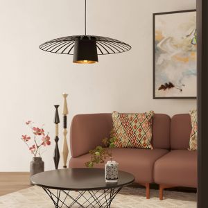 Zwarte retro hanglamp staal, Fernando
