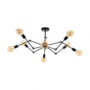 Zwarte moderne hanglamp staal, Okke