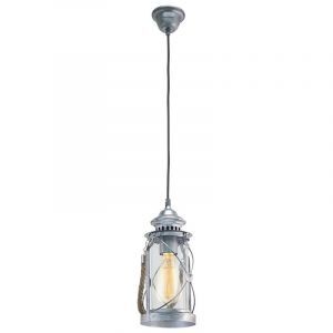 Zilveren vintage hanglamp glas, Abetone