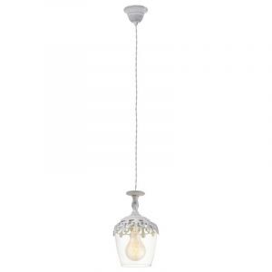 Witte landelijke hanglamp glas, Fredda