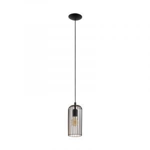 Zwarte industriële hanglamp staal, Silje