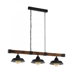 Houten balk hanglamp bruin, Josia