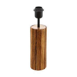 Landelijke tafellamp Jayvano Hout/Staal Bruin/Zwart