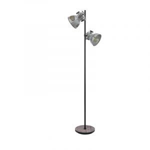 Bruine industriële vloerlamp, Angelina, hout