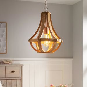Houten hanglamp bruin, Adriano
