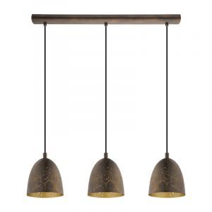 Bruine retro hanglamp staal, Ajay